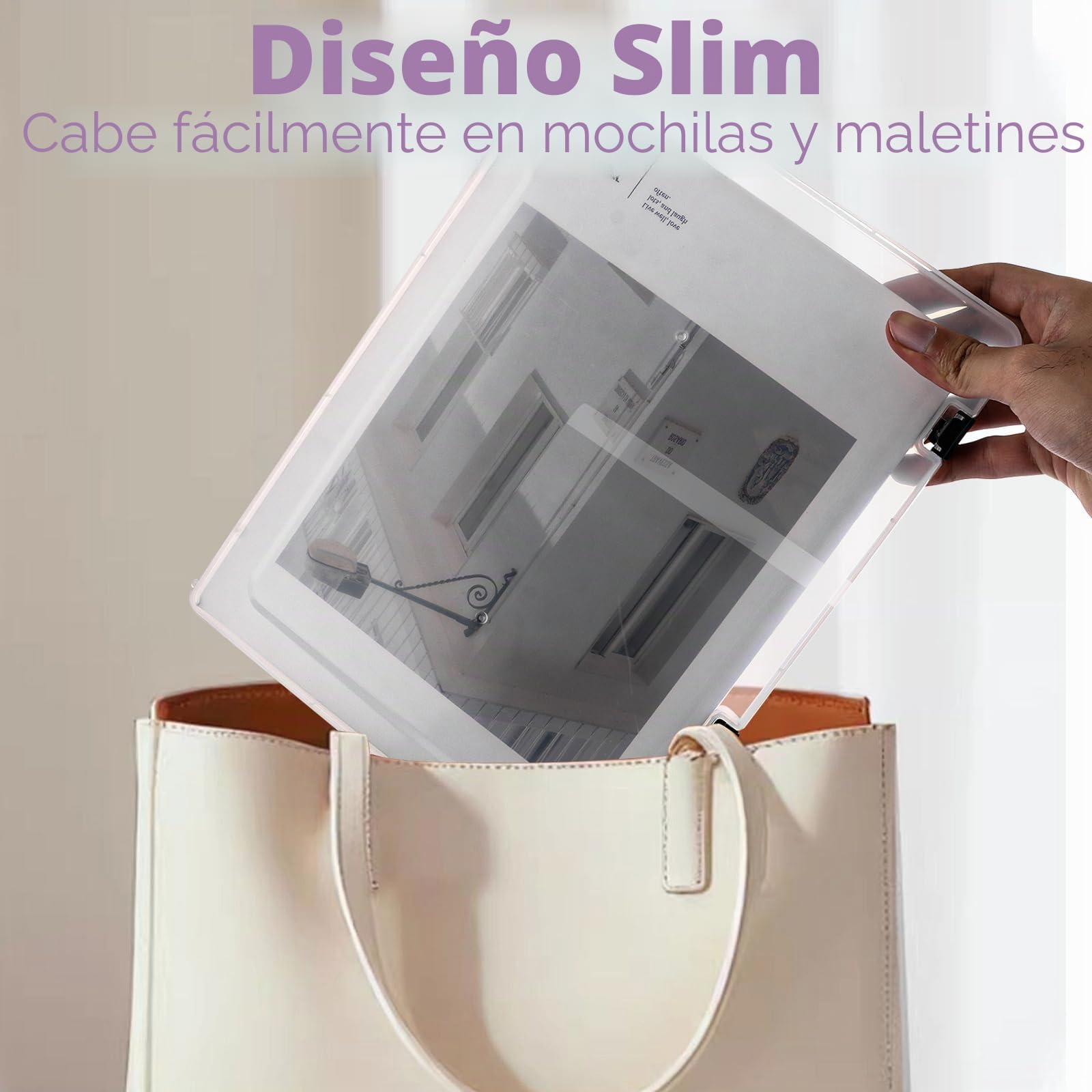 Pack de 6 Cajas Transparentes A4 para Archivo, Caja Plastico y Documentos con Cierre de Hebilla Cajas de Almacenamiento Portatiles A4 para Oficina Escuela y Hogar 30.5x22.5x2 cm