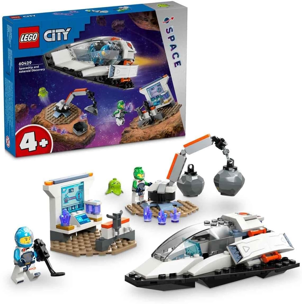 LEGO City Spaceship and Asteroid Discovery Toy for Ages 4 Plus 60429