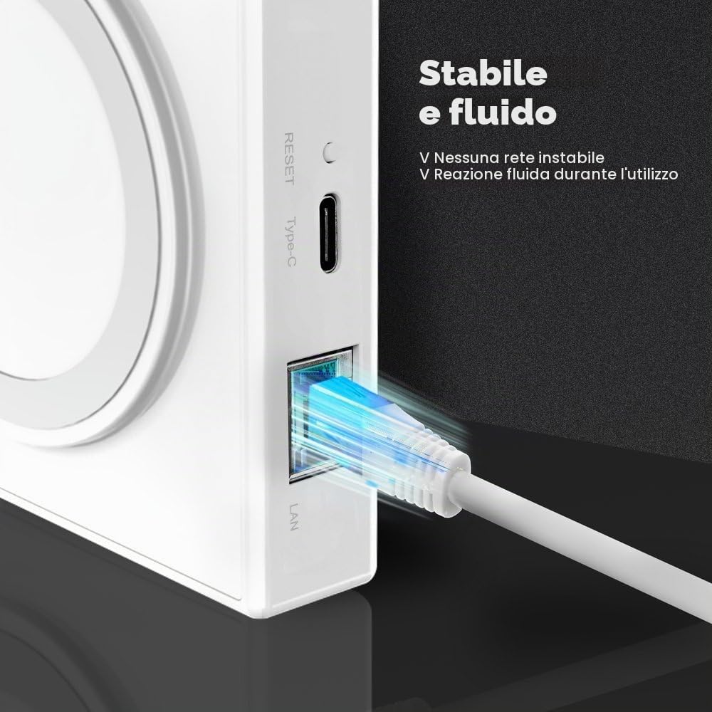 Gateway Matter con ZigBee 3.0 + WiFi 2.4G, APP TUYA Smart Life, Connessione LAN, 5V 1A, IP20, 90x90x22mm, Hub Domotica Casa Intelligente