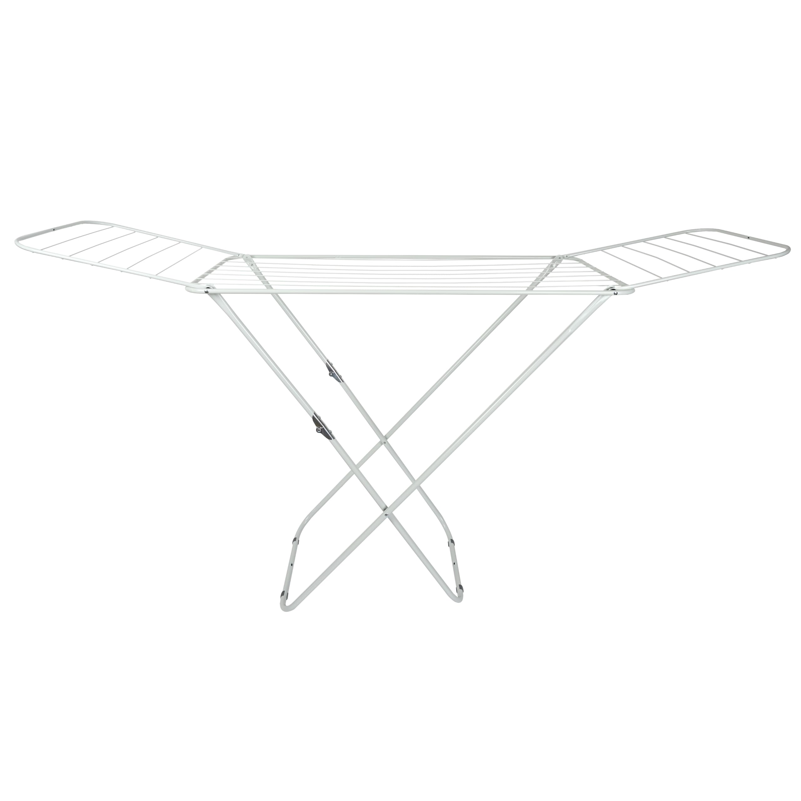 Étendoir à Linge Accordéon 18 m Pliable Blanc | Acier inoxydable, étendoir à linge accordéon, 18 mètres d'étendage, design compact et pliable, buanderie, blanc