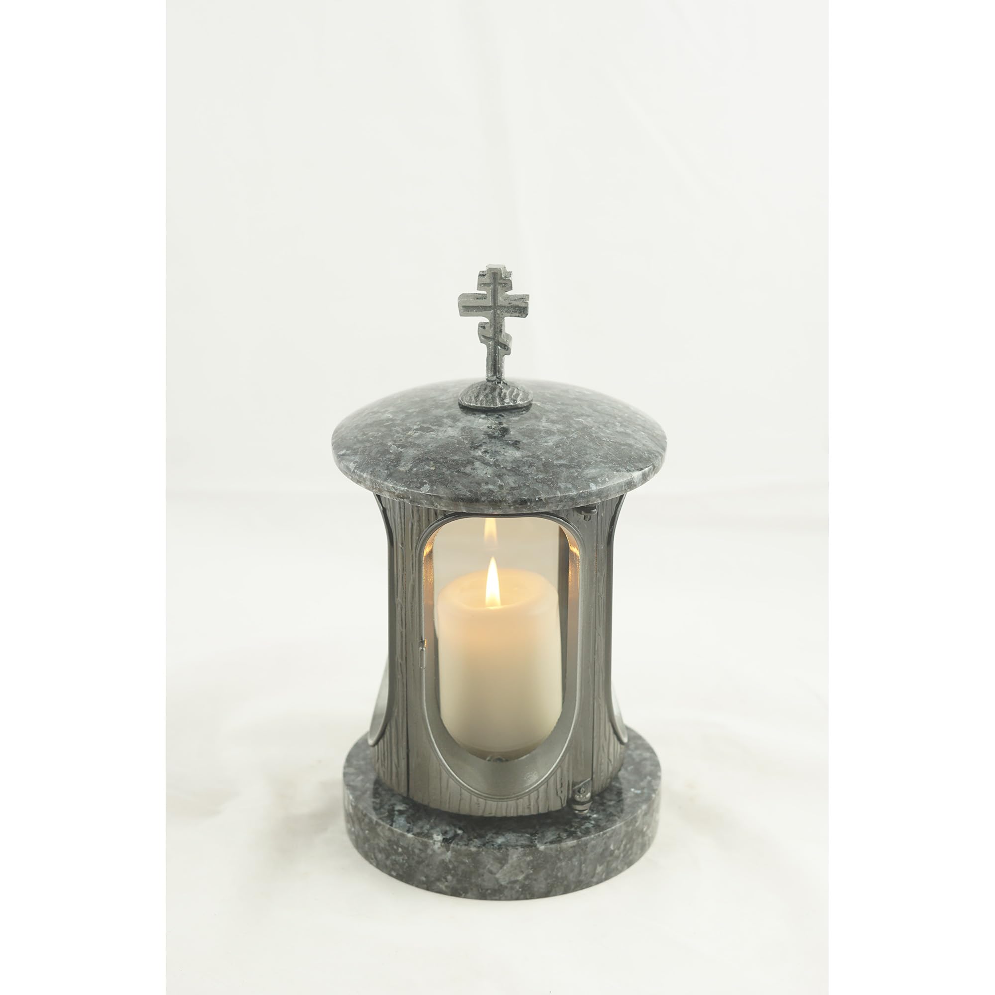 Lanterne Funéraire Avec Motif Croix - Petite Lampe Funéraire