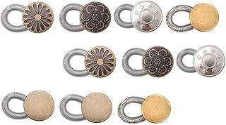 COHEALI 10 Pçs Botões Retráteis De Mola Jeans Elásticos Cinto Elástico Calças Elásticas Calças Multifuncionais Cintura Botão Elástico Jeans Extensor Fivela Cintura Fivelas Extensor Roupas