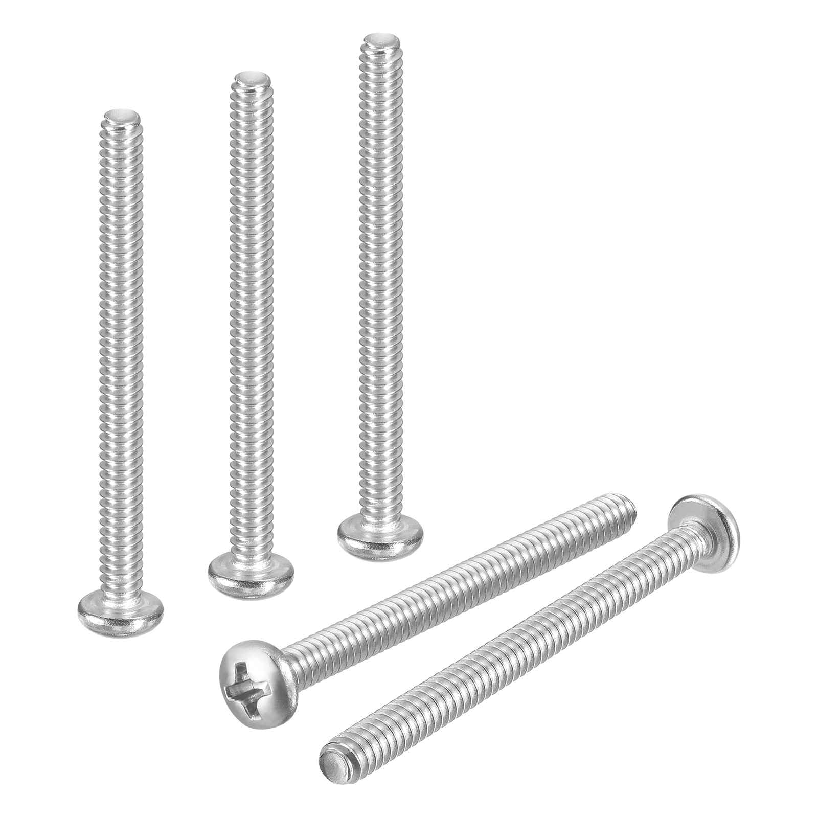 DTGN #6-32x1-5/8" Pan Head Machine Screws - 50pcs - Good for Machinery - 304 Stainless Steel Phillips Machine Screws Bolts - Silver — image 1