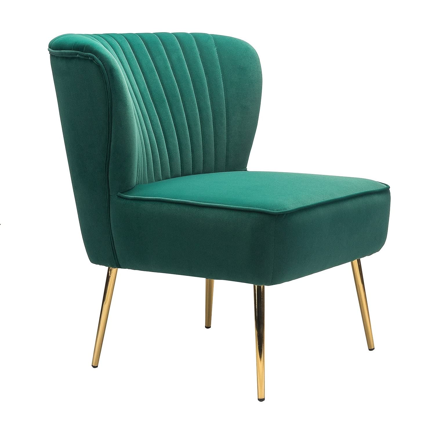 LIFESTYLE GOODS FOREVER LSGF Morden Design Monix Channel Tufted Cushion Accent Chair Arm Chair Single Sofa Chair Sofa Set for Small Apartments, Living Room or Bedroom (1 Chair, Green)