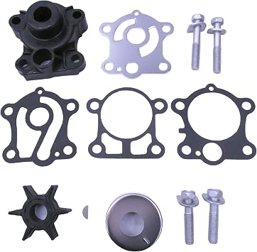 Boat Motor 6J8-W0078-A1 6J8-W0078-A2 6J8-W0078-00 6J8-W0078-01 Water Pump Repair Kit with Housing for Yamaha 25HP 30HP Outboard Engine, fit Sierra Marine 18-3430