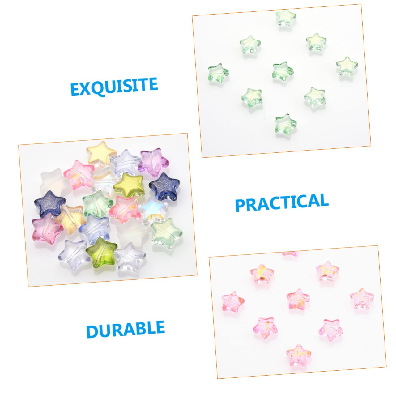 VILLCASE 5 Set Di Ciondoli Per Gioielli A Forma Di Stella Perline Decorative in Per Distanziatori 100 Pezzi*5