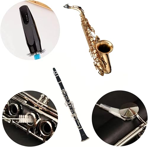 Miniatura 4 de CCeCCe Juego de 2 cepillos de limpieza para boquilla de saxofón, cerdas de polvo de oboe, cepillos limpiadores para flauta de saxo, trompeta,