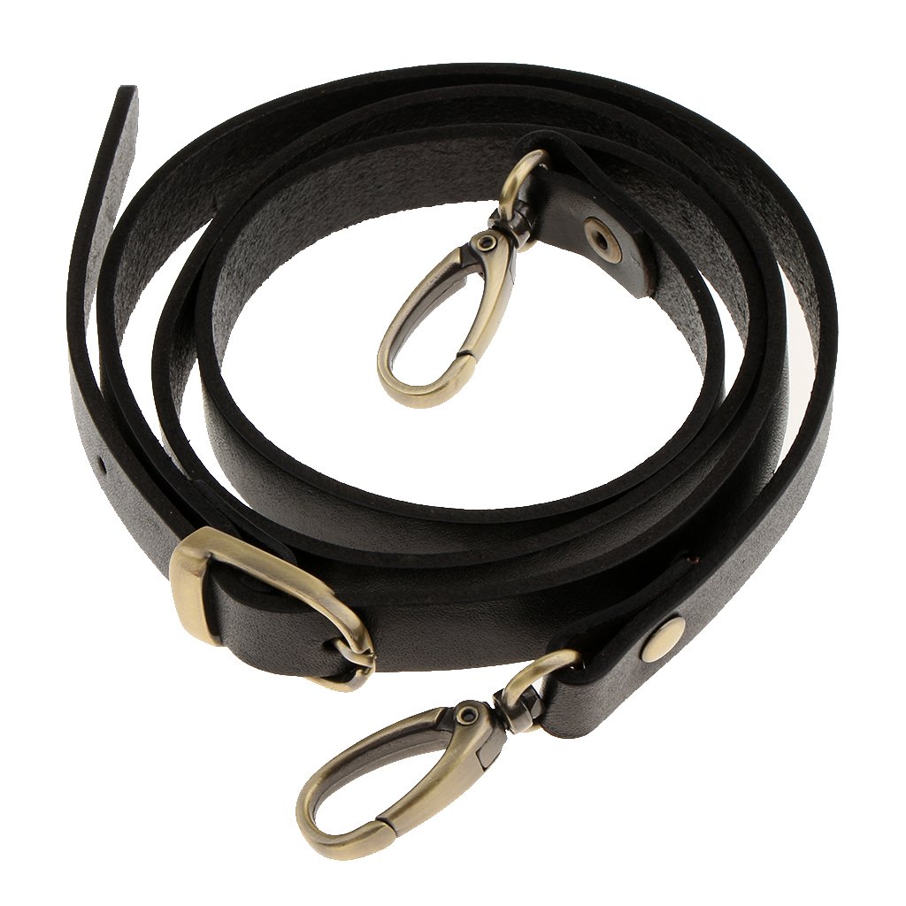 Tracolla Di Ricambio In Pelle Nera, Regolabile 85-150 Cm, Larghezza 1.2 Cm, Con Fibbia Oro Chiaro, Per Borse A Tracolla, Borse A Mano E Zaini, Sottile E Resistente