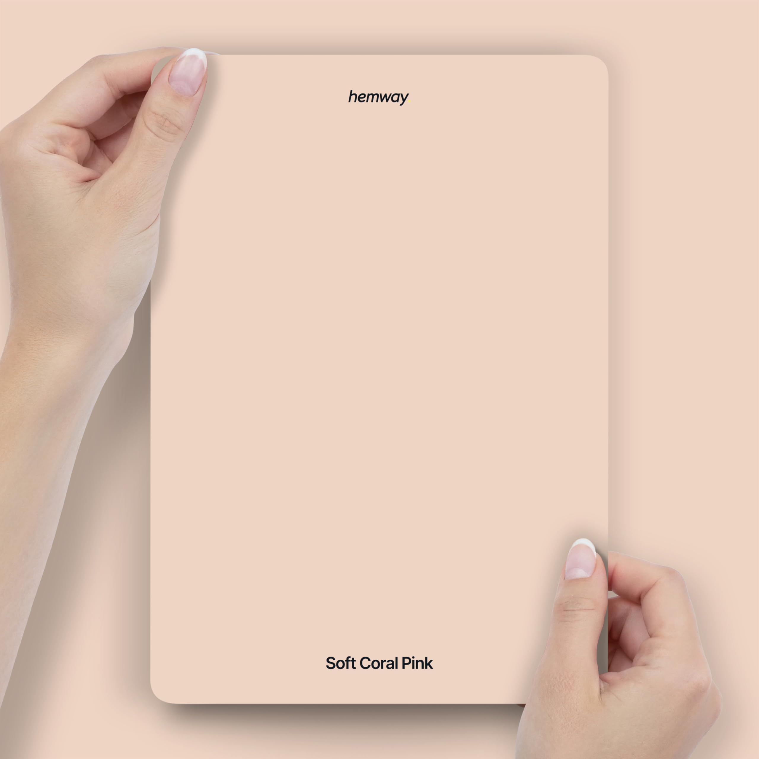 Hemway Soft Coral Pink Peel & Stick Sample Chalk Paint | A5 Accurate Colour Swatch, Mess-Free Alternative to Paint Tester Pots, Easy To Use, Eco-friendly, for Interior Furniture & Walls