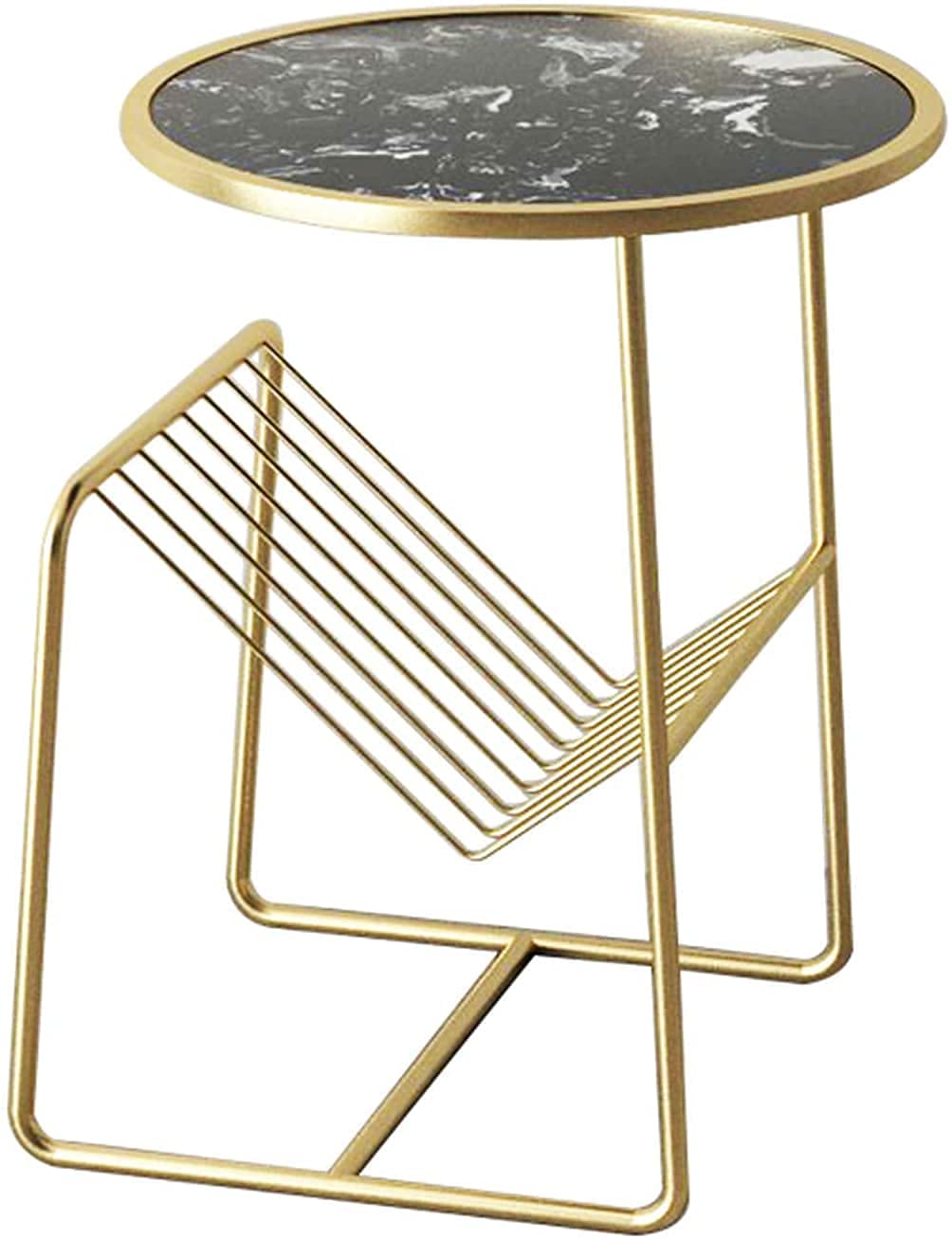 Table basse de canapé en marbre et fer forgé pour salon