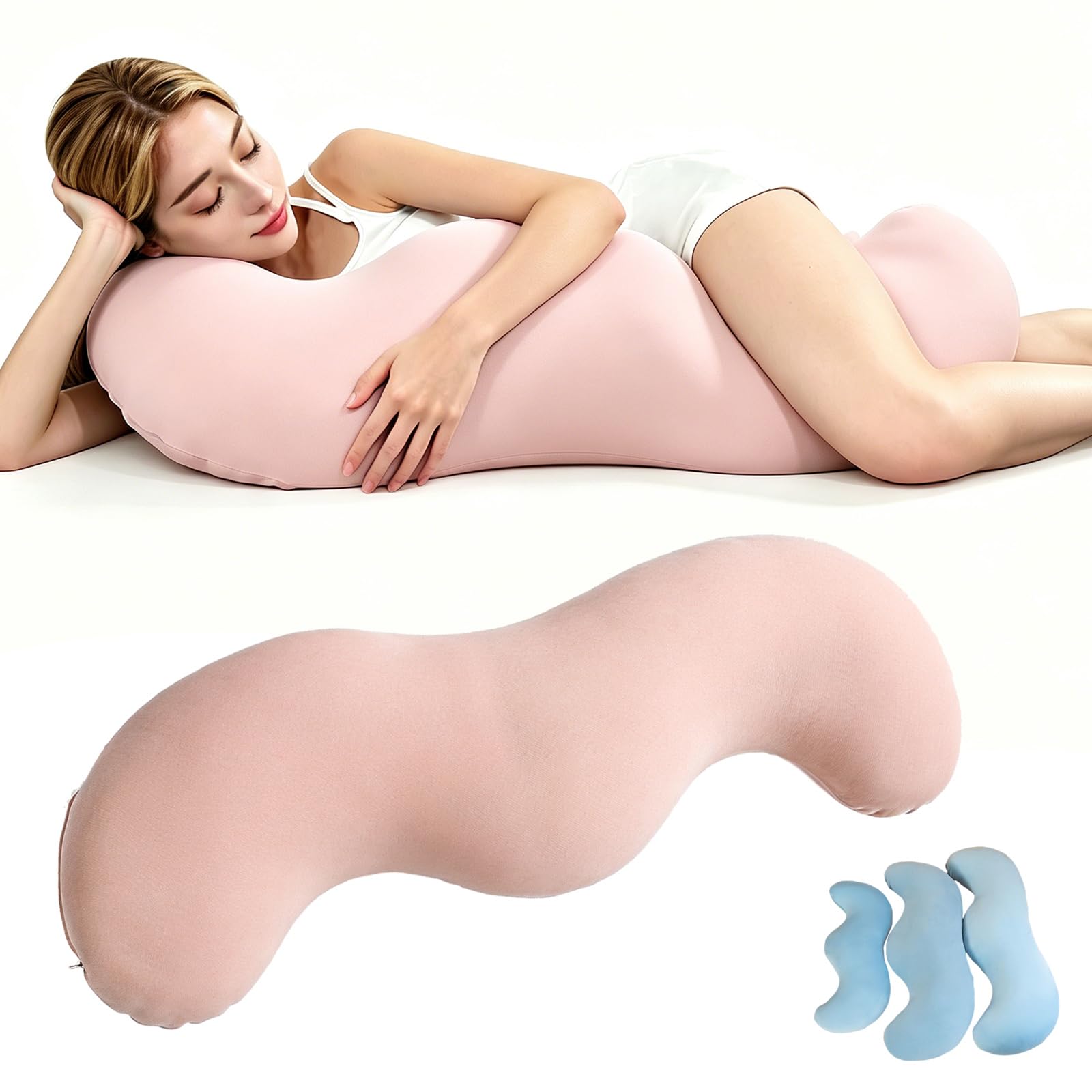 Almohada Corporal Ergonómica para Dormir de Lado(120cm,Pink)