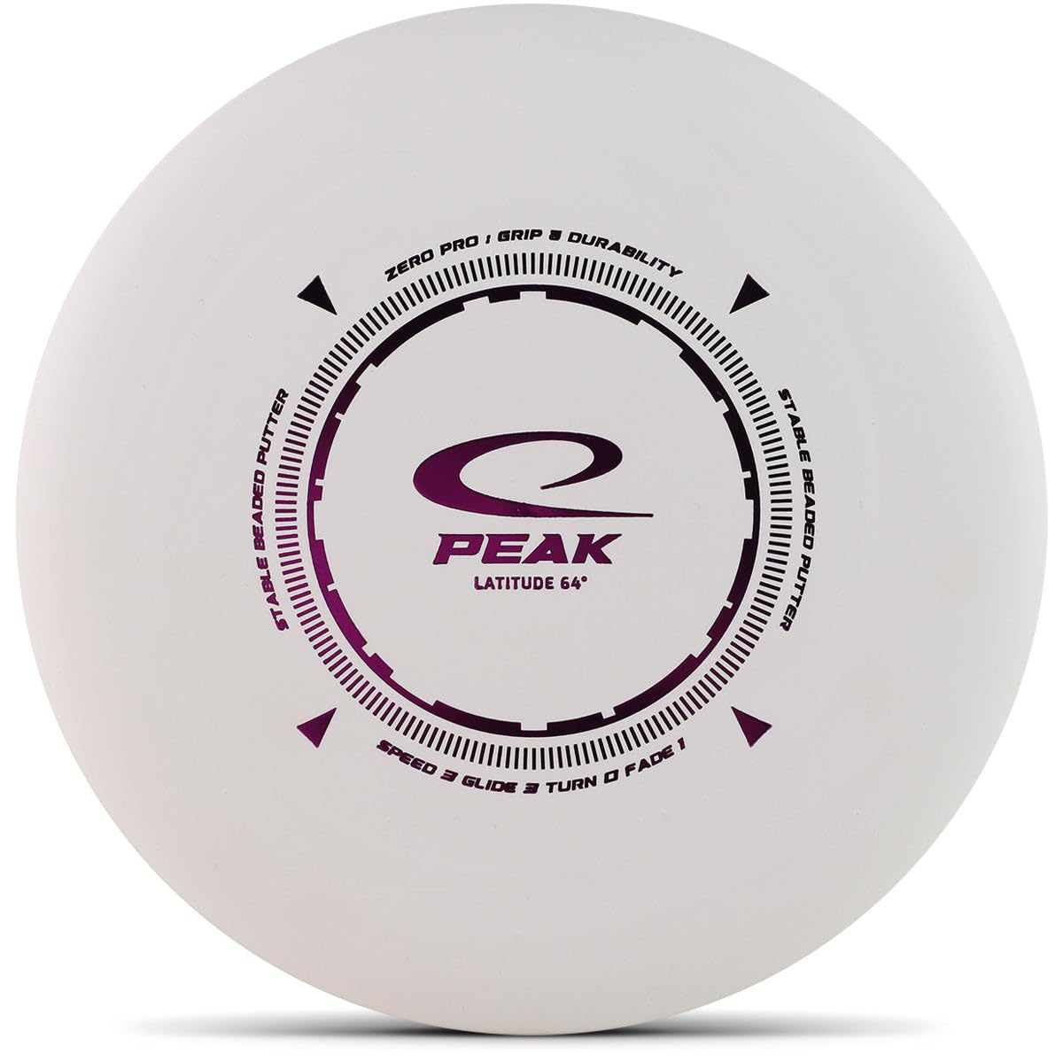 Latitude 64 Zero Pro Peak, Straight Disc Golf Putter, White, 170-176g