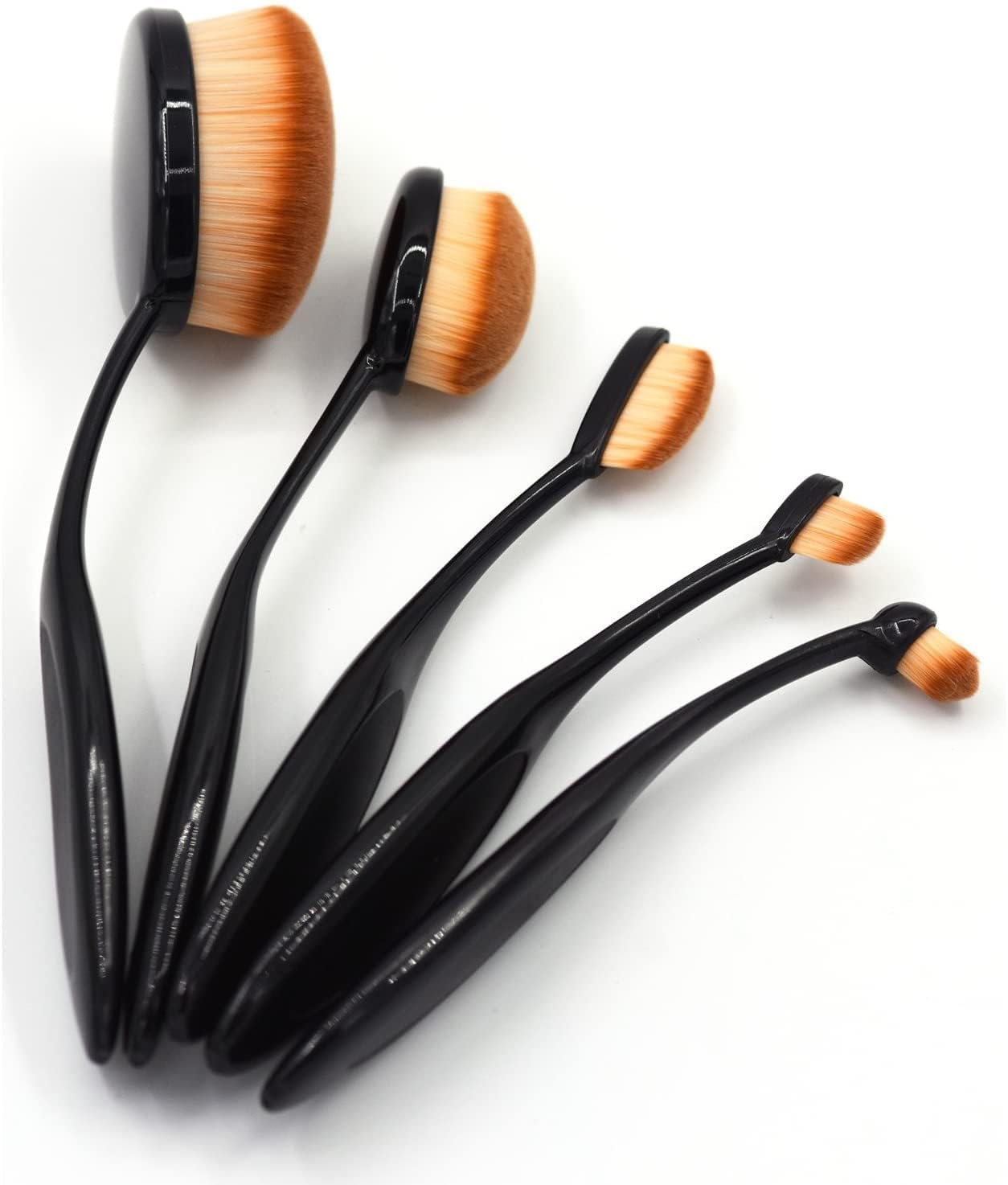 NESA Set of 5 Makeup Brush Cosmetic Oval Toothbrush Blush Powder Foundation Beauty Eyeshadow Black Brushes Set 1