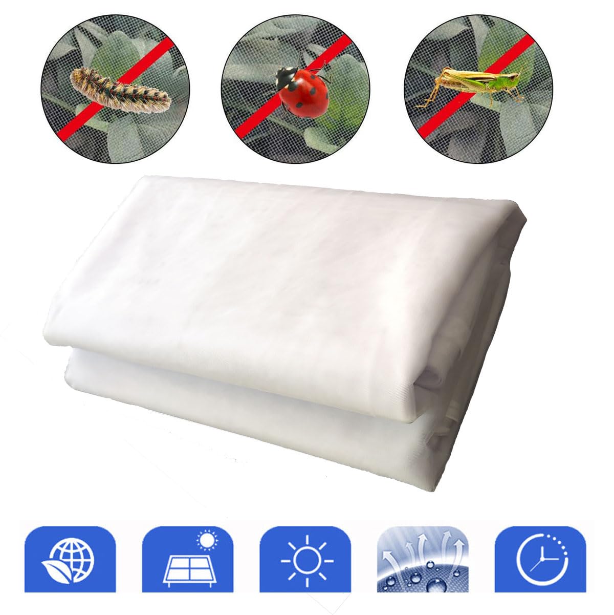 Filet Anti-Insectes Et Oiseaux 3x10 M | Maille Fine Polyester | Avec 100 Attaches | Pour Jardin Potager