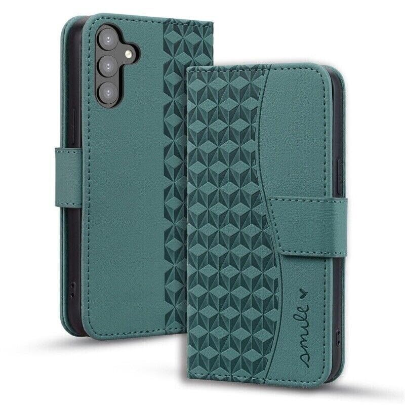 Housse cuir Samsung S23 FE vert protection intégrale clapet premium