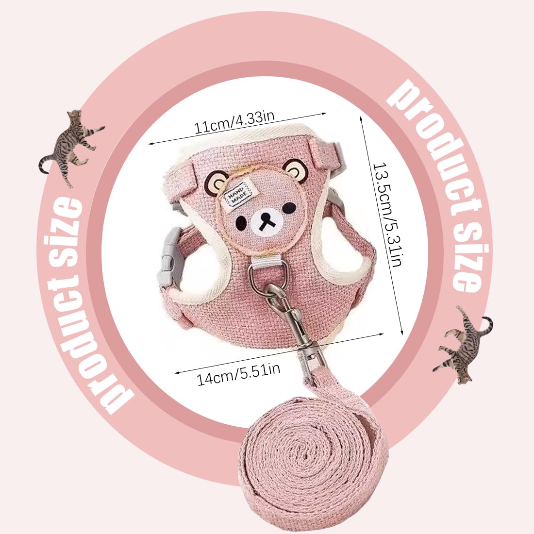Pettorina Per Coniglio E Gatto - Imbracatura Regolabile Con Guinzaglio, Morbida E Sicura - Foto 4