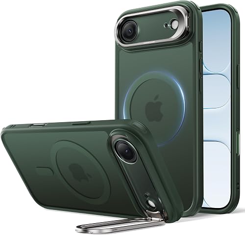 ESR for iPhone Air Case with Stash Stand, Compatible with MagSafe, Military-Grade Drop Protection Magnetic Phone Case for iPhone 17 Air, Scratch-Resistant Back Cover,Frosted Green