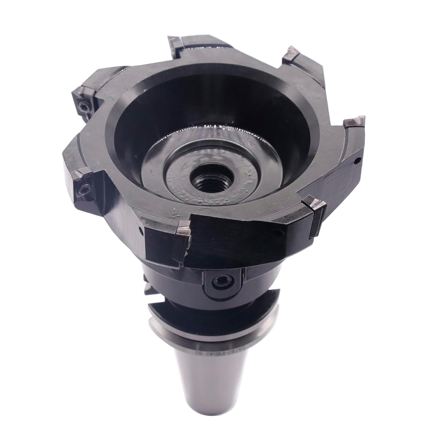 CAT40-FMB40-60 Shank Face End Mill Arbor and 5"/125mm Cutting Diameter 7-Flute 400R 125-40-7T CNC Face End Milling Shell Cutter with 10Pcs APMT1604 Carbide Inserts and T15 Wrench