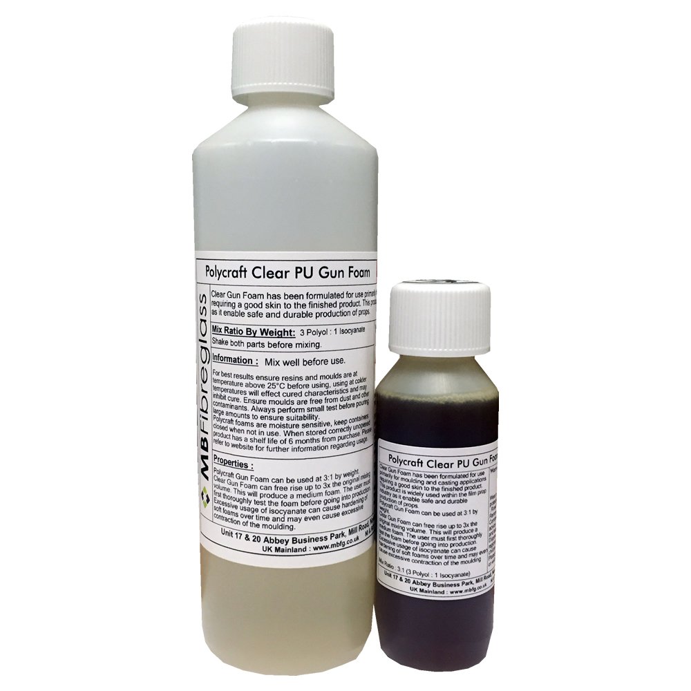 Polycraft ( Mb Fibreglass ) Clear Polycraft Gun Foam - Polyurethane Casting Foam - 500G Kit