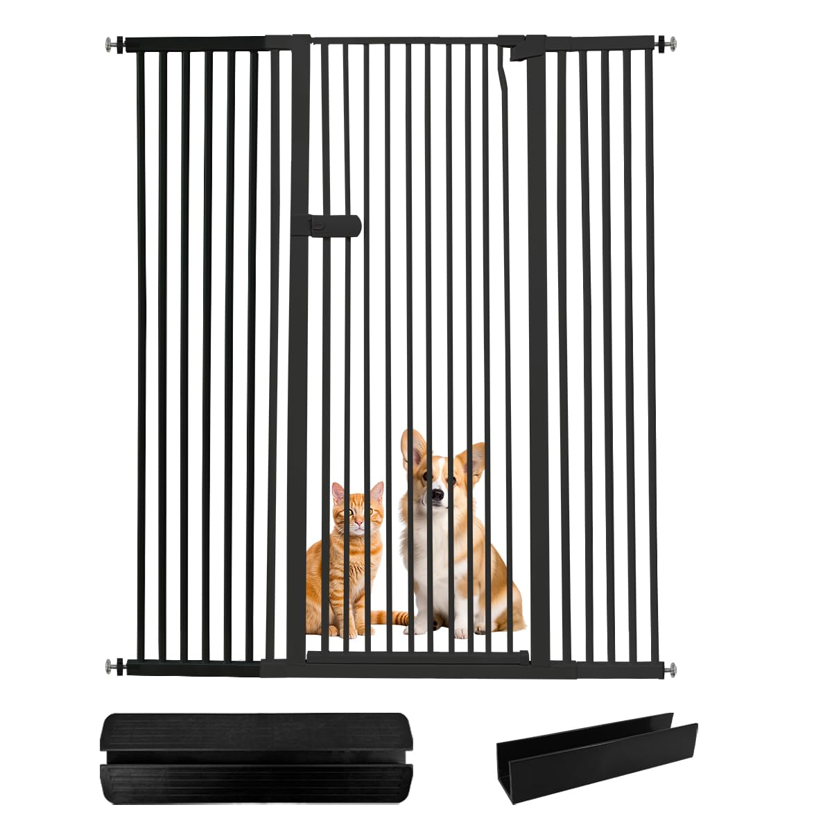 Lumizone Extra Tall Cat Gate 55.12" High Pressure Mounted Extra Wide 2025 New (17 Sizes) 1.37" Gap No Drilling Auto-Close One-Handed Operation Tall