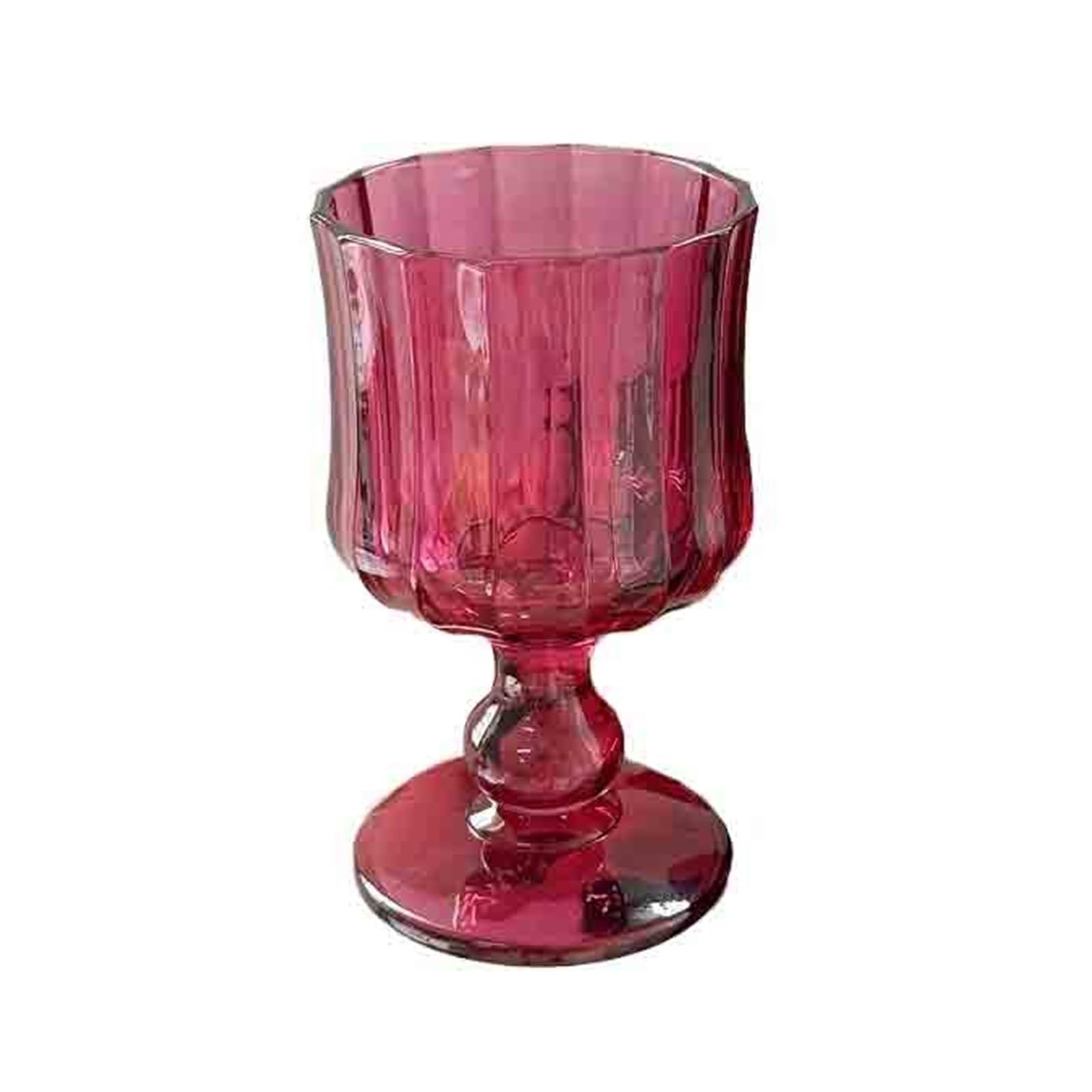 Copas de vino rosa con relieve de 180 ml y textura plisada vintage