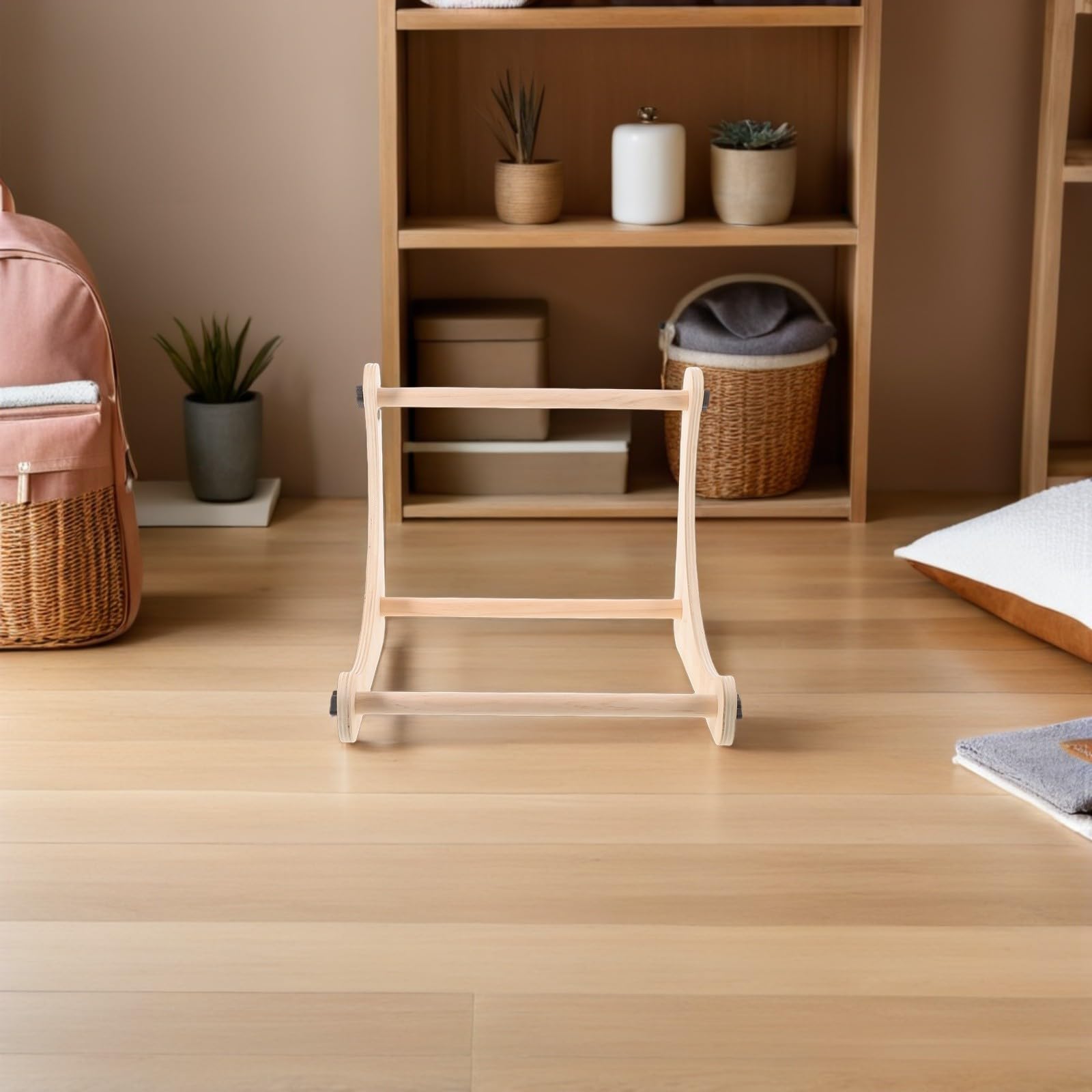 SHINEOFI Soporte de Bordado de Madera de Haya Ligero con 2 Varillas Ajustables para Proyectos de Punto de Cruz y Viajes, Multiusos y Portátil