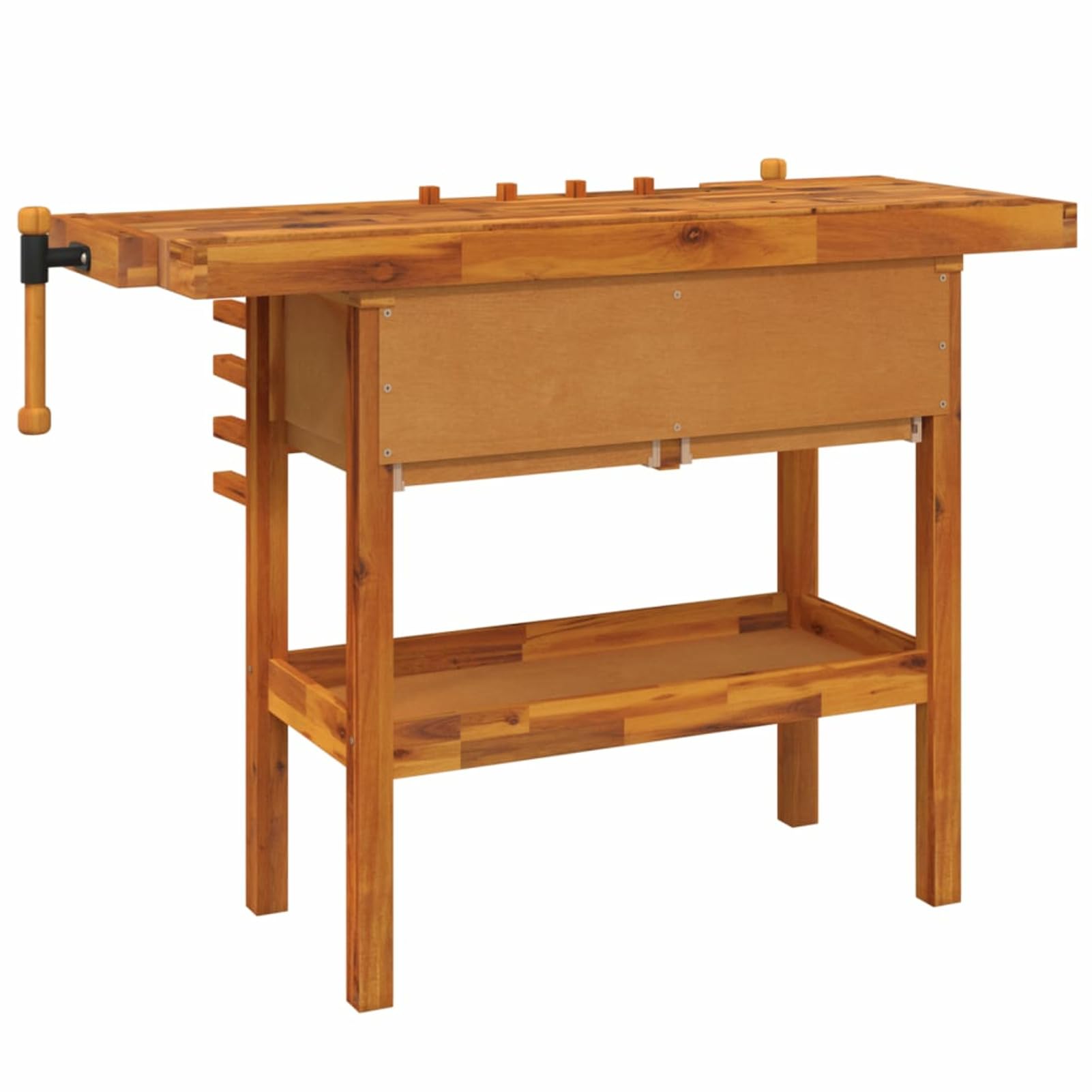 LAPOOH Banco de Trabajo cajones y Tornillos Banco, Banco De Trabajo, Mesa De Trabajo Taller, Caballete Mesa, Banco Herramientas, Bancada De Trabalho, Acacia 124x52x83 cm