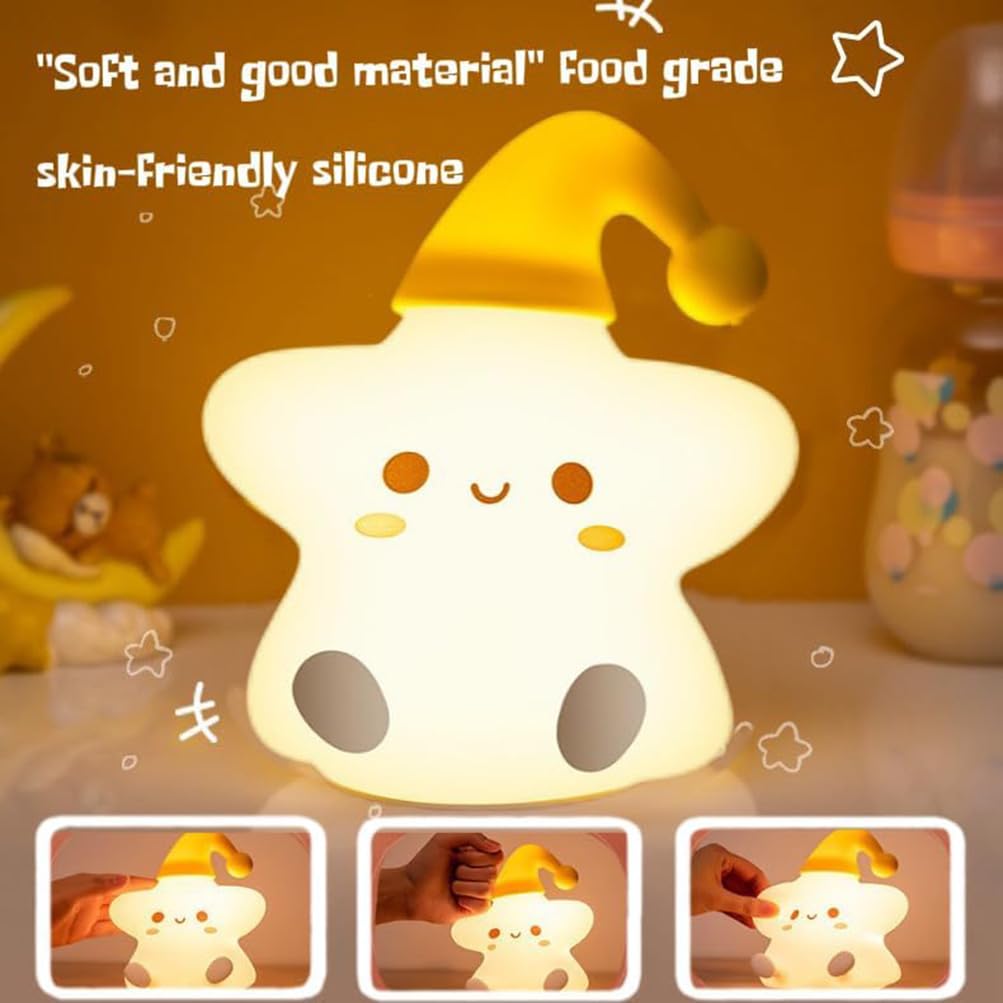 Lampada notturna a LED per bambini, portatile, dimmerabile, interruttore touch, lampada da comodino, ricaricabile tramite USB, lanterna decorativa per la cameretta dei bambini