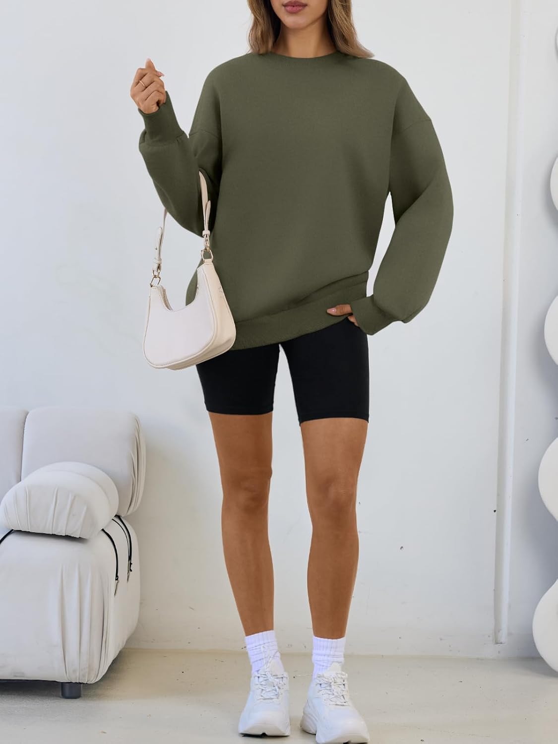 Trendy Queen Sweatshirts for Women Hoodies Oversized Crewneck Tops Sweaters Comfy Fall Winter Outfits Clothes 2026 Fashion - Image 3