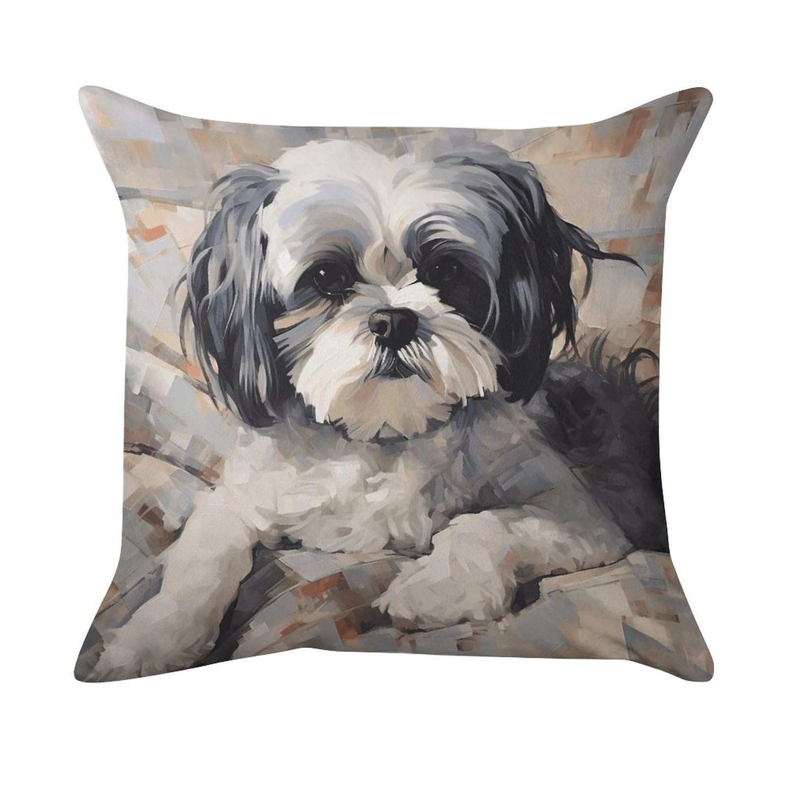 VstaDank Shih Tzu Pillow Covers Super Soft Pillow Cases Square Throw Pillowcase Decorative Luxury Cushion Cases Velvet Lumbar Pillow Shells with Zipper for All Seasons