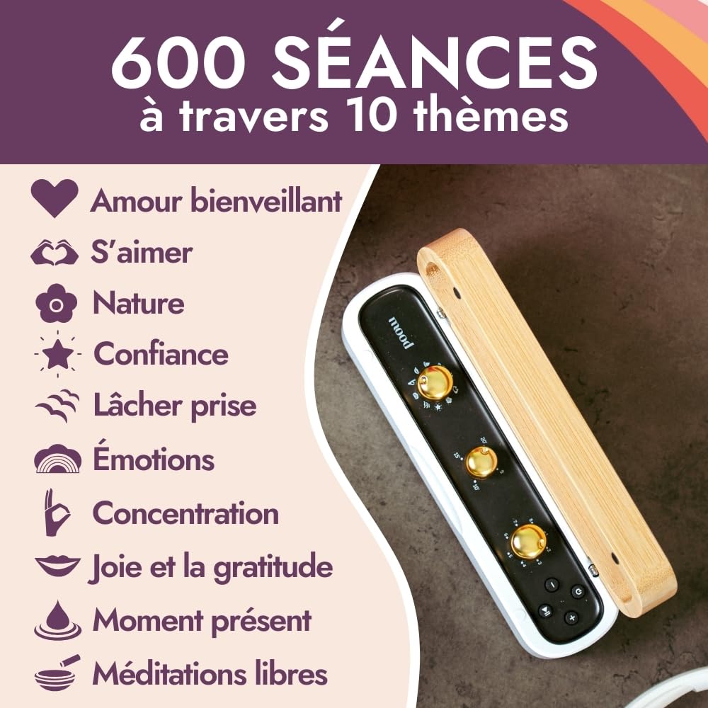 Morphée Mood Box de Méditation Guidée 600 Séances Audio Guidées Relaxation Bien-Être en Français