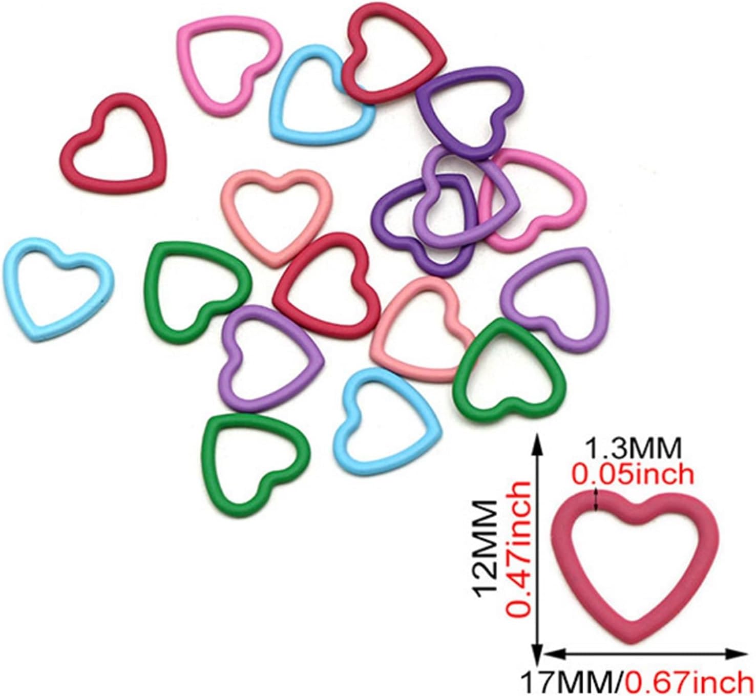 Gonehyu Crochet Markers 60Pcs Alloy Mixed Colors Stitch Markers Round Heart Flower Crochet Knitting Tools Needle Clip for Craft(02)