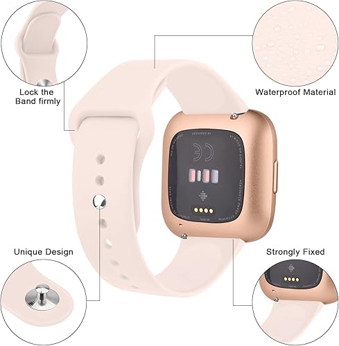 Miniatura 10 de Vancle Correas de silicona compatibles con correas de reloj Fitbit Versa 2 para mujeres y hombres, correas de repuesto deportivas suaves y