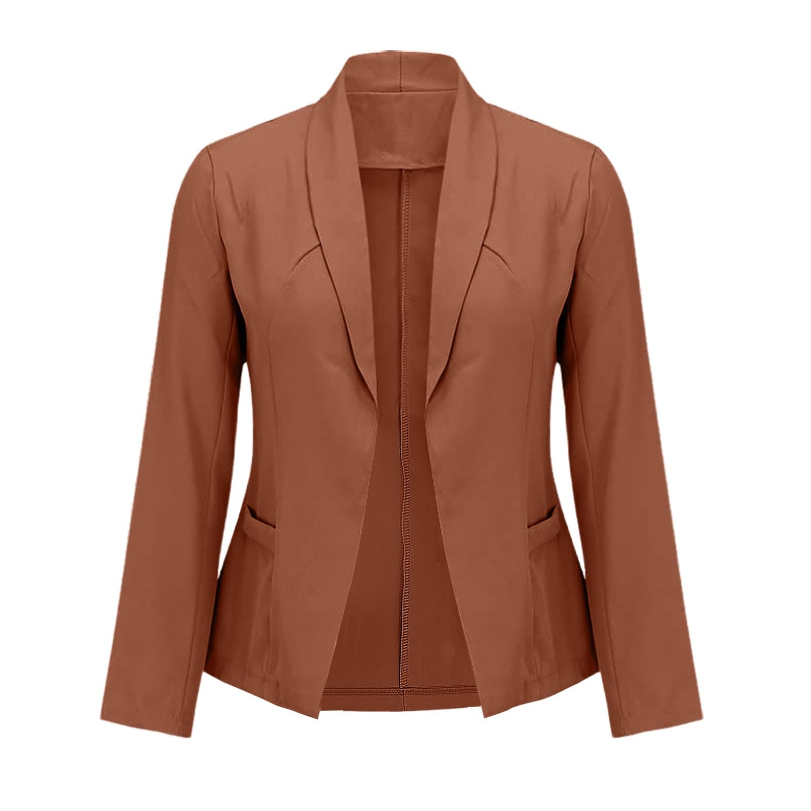 Generisch Traje de pantalón para mujer, traje elegante de 2 piezas, solapa, oficina, negocios, blazer formal, manga larga, chaqueta de traje, traje de oficina, blazer de un solo color
