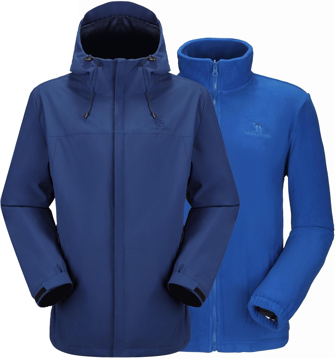 CAMEL CROWN Men's Ski Jacket 3 in 1 Waterproof Winter Jacket Snow Jacket Windproof Hooded with Inner Warm Fleece Coat