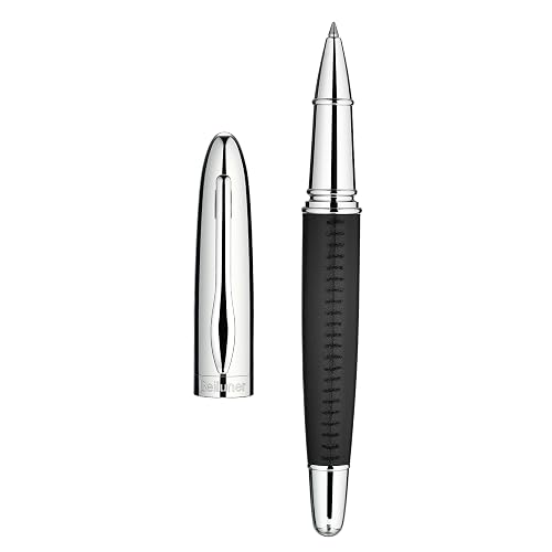 BEILUNER 318 Luxury Leather Pen, Hand-Stitched Premium Leather, Chrome-Plated Finish,