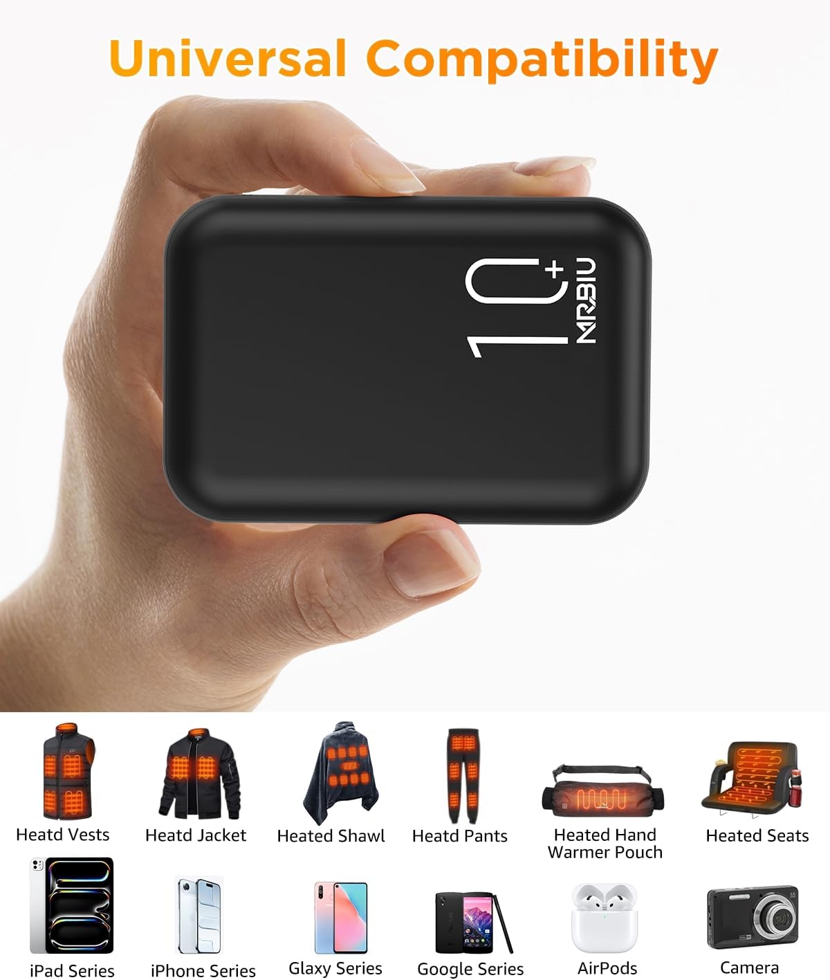 5v 2a Heated Vest Battery Pack, 10000mah LCD Display Power Bank for Heated Jacket,Heated Coat,Heated Clothing,Heated Pant,Heated Hoodie,USB Heated Blanket,Heated Seat/Chair. - Image 5