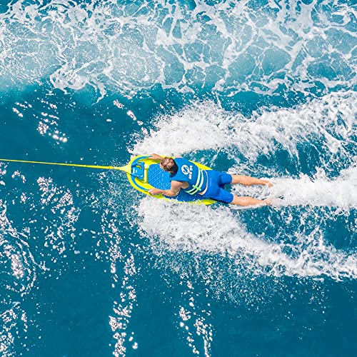 ZUP YouGo260 Board and Handle Combo, Kneeboard, Wakeboard, Wakeskate, and Wakesurf Board for Kids, Teens, Young Adults|Molded Plastic with EVA Foam Padding, Yellow