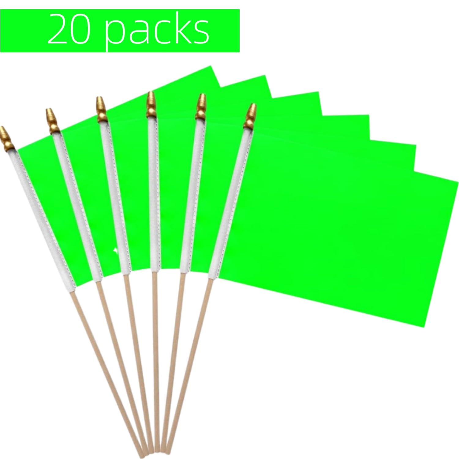 BigTree Green 20 Pack Small Flags - 14*21cm/5.5*8.2in - DIY Graffiti Banner - Perfect for Party Sports, Festivals & More - Image 2