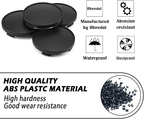 Miniatura 6 de 4 tapas centrales de 2.68 pulgadas para llantas XXR Enkei de repuesto XXR 005 550 551 553 556 558, negro mate 2.68 pulgadas, interior 2.441 in2.44