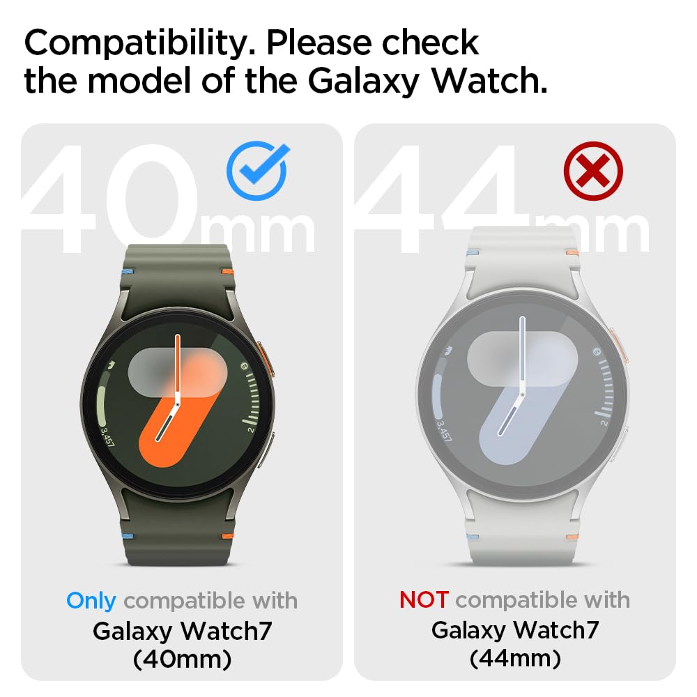 Image secondaire de Coque Spigen Rugged Armor Pro avec Bracelet pour Samsung Galaxy Watch 7 40mm - Noir Mat