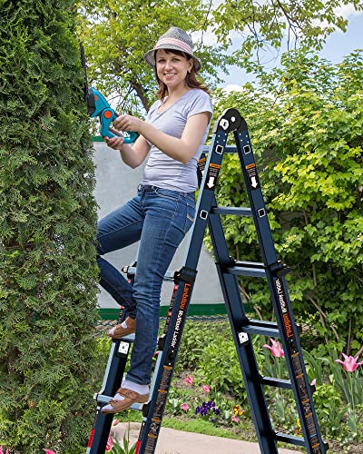 Image of LANBITOU Ladder A Frame Extension 17Ft Multi Position for Home 330lbs