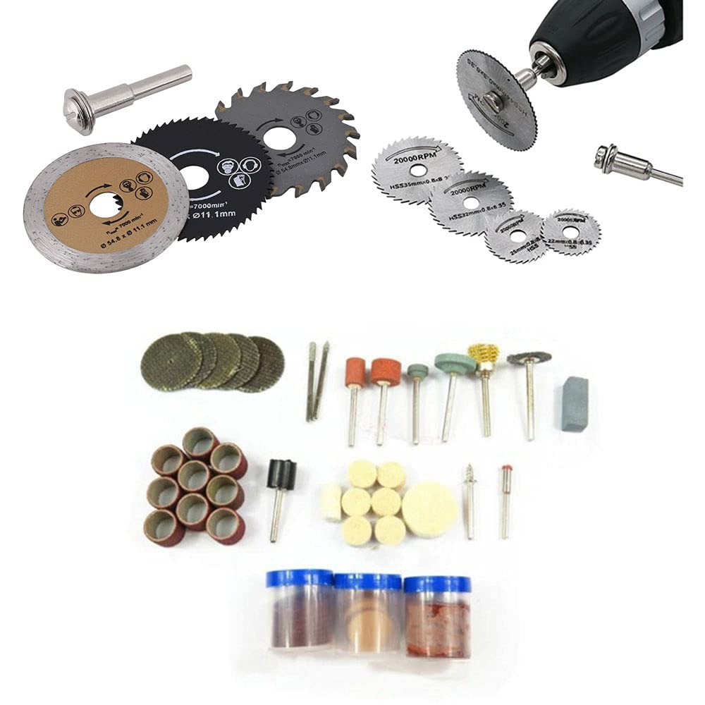 MLD Mini 105PCS Bit Set Drill Rotary Tool with 6pcs HSS Circular Saw Blade / 3 Pcs HSS Mini Wood Circular Saw Blade (114 Pcs Suitable for Grinding/Cutting/polishing) (B0B4WXDM1N) Amazon Price History, Amazon Price Tracker