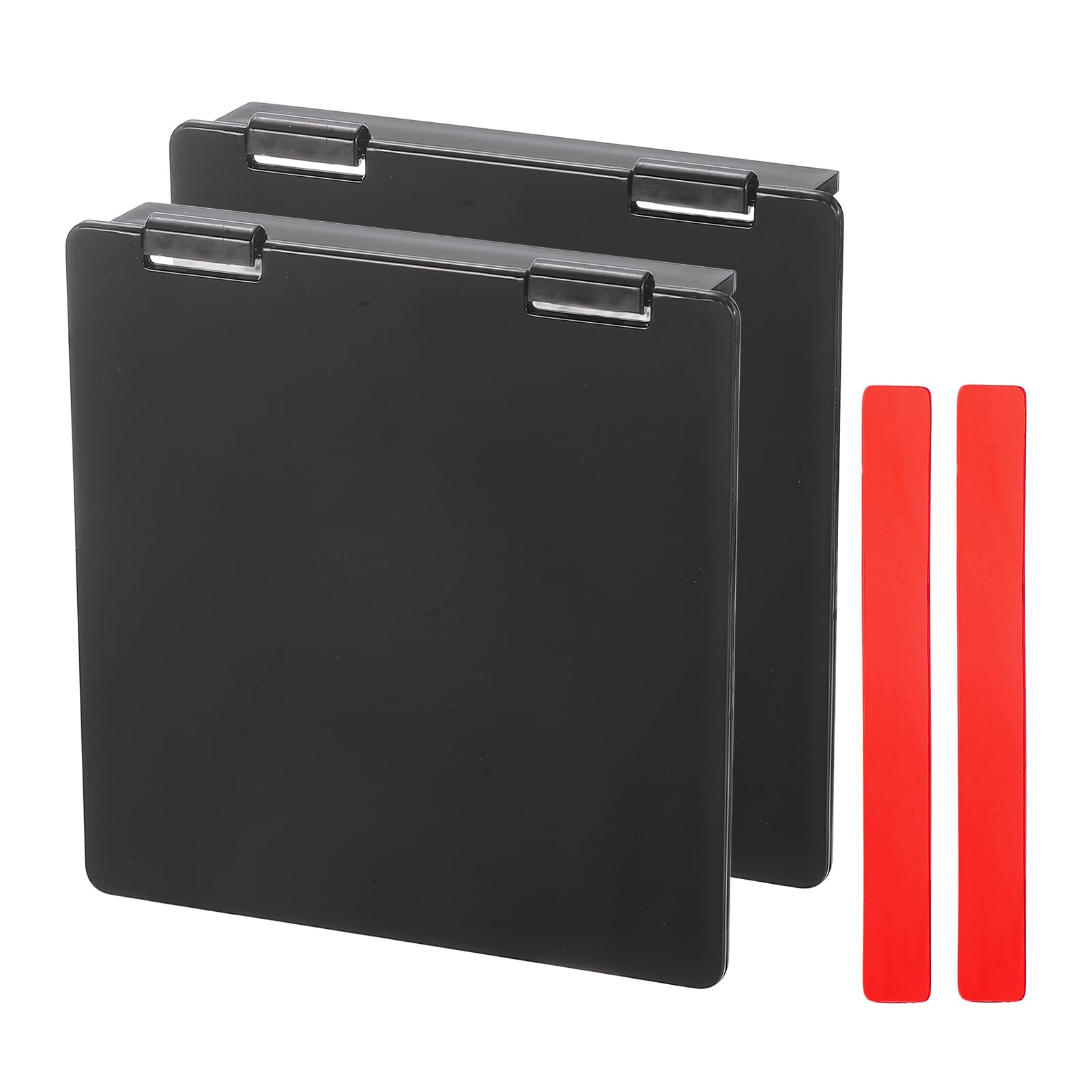 sourcing map 2Pcs Central AC Thermostat Cover Panel (87mm x 91mm) Wired Controller Panel Protection Cover Air Conditioner Thermostat Switch Protector for Home Office, Black