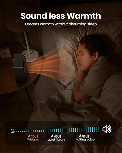 Miniatura 5 de Gaiatop Mini calentador de espacio, ligero PTC de cerámica de calentamiento rápido, 500 W, eficiencia energética para uso en interiores, Negro