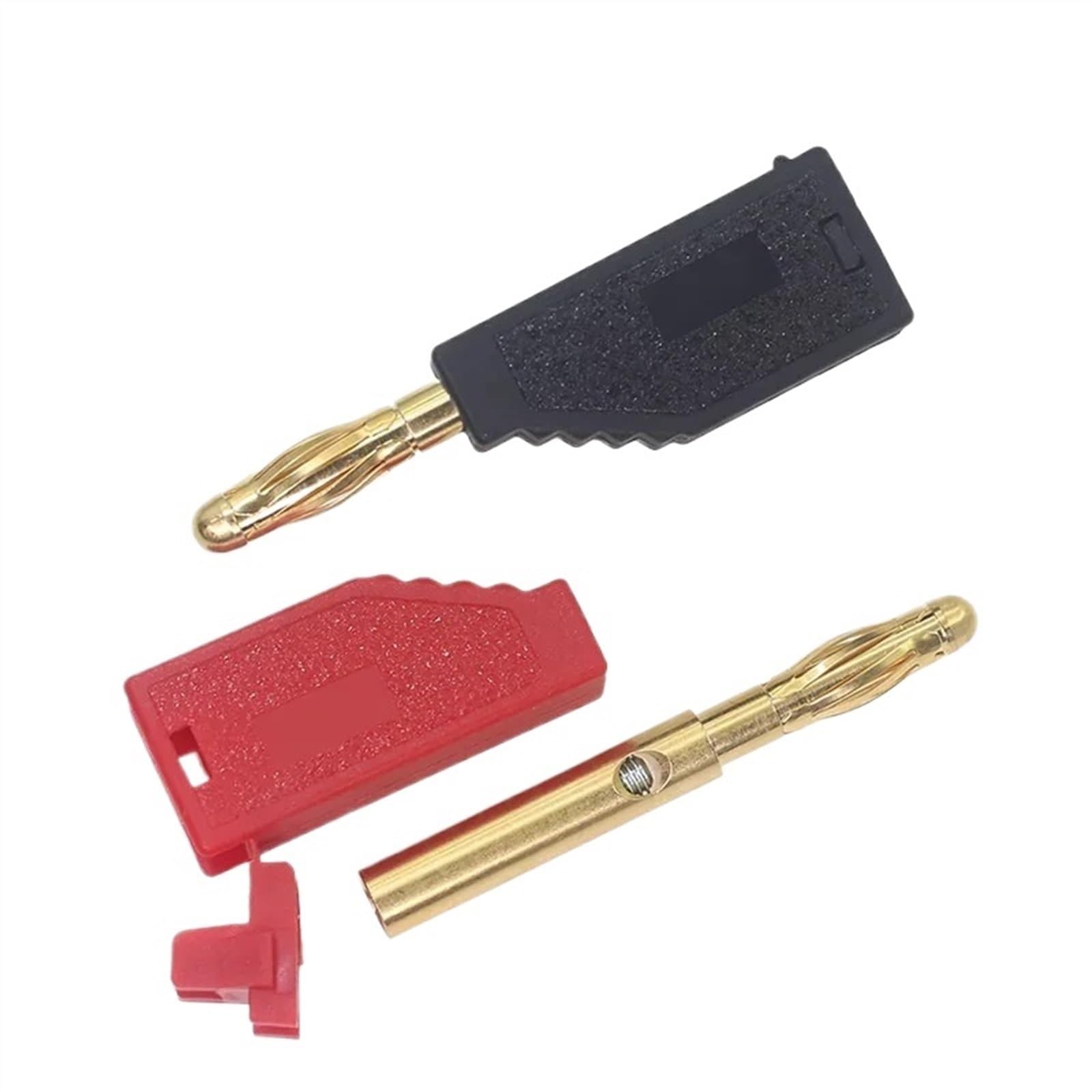 40 szt./2 mm męski wąż zwijany, wtyczka bananowa, pozłacany, możliwość układania w stos, wtyczka zaciskowa elektryczna 5 kolorów (20 czerwonych 20 żółty)
