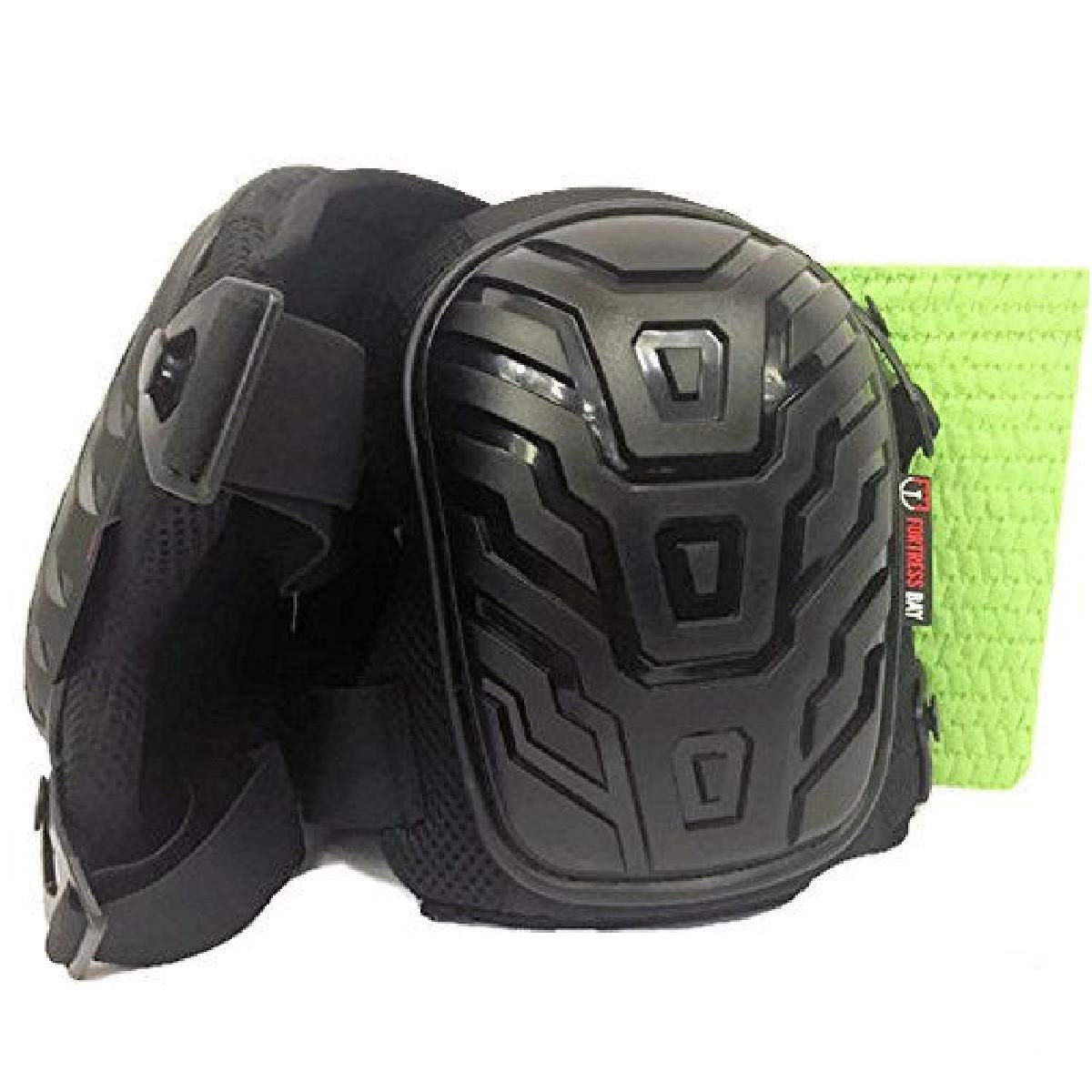 Best Work Knee Pads Heavy Duty Set, Black Padded Shell, Comfortable Gel Cushion, Adjustable