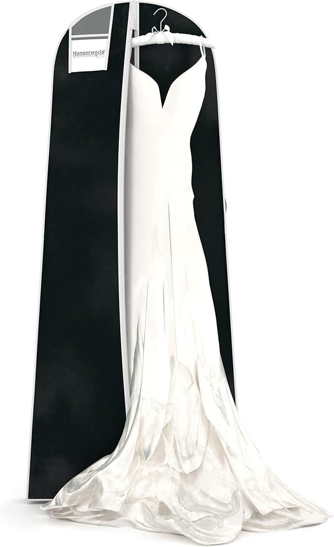 HANGERWORLD 72inch Breathable Dress Garment Bag for Long Clothes Storage Dust