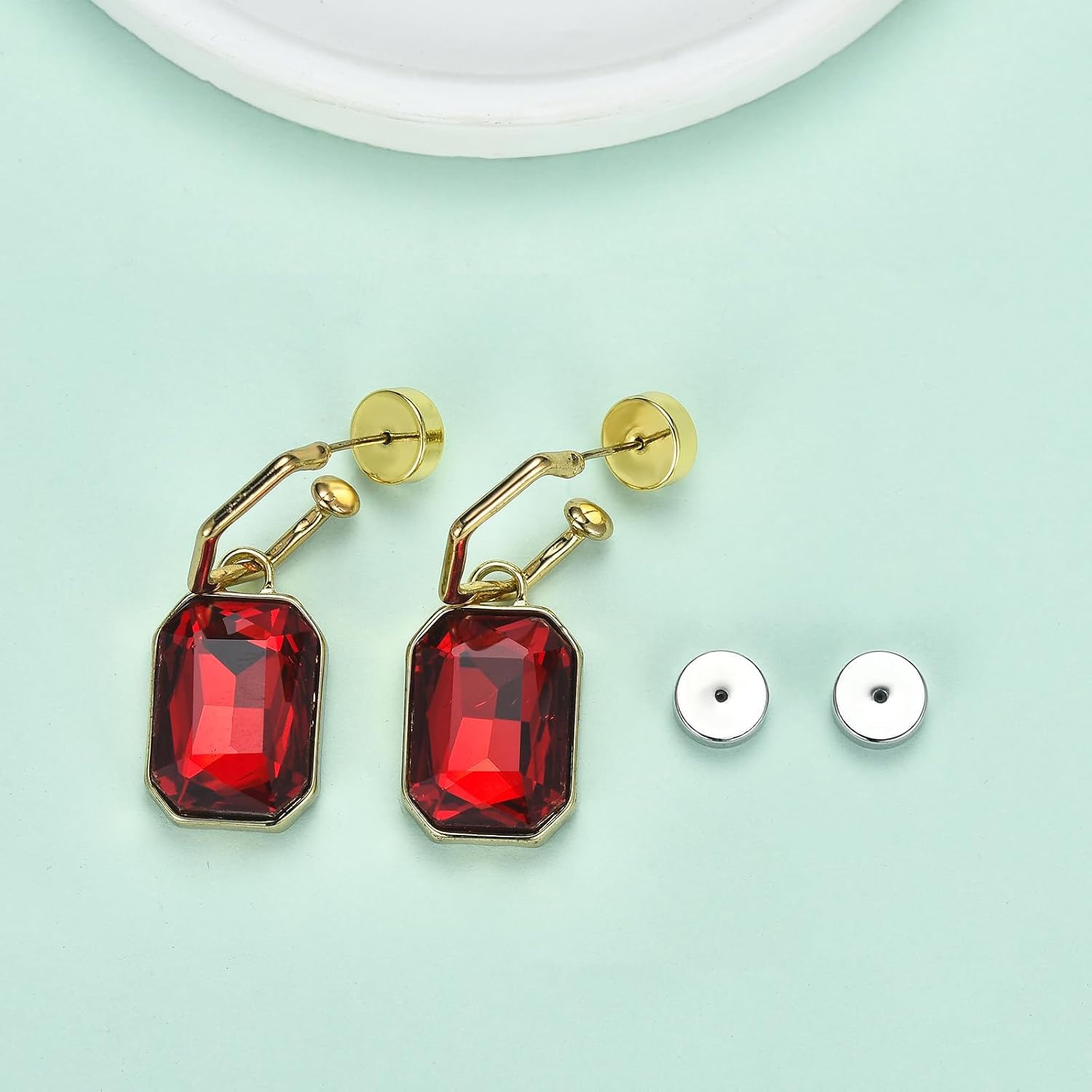 Earring Backs for Droopy Ears,DCRSLB Cycle Shape Earring Backs for Heavy Earrings Locking Lifter Backings for Studs,Mixed Color