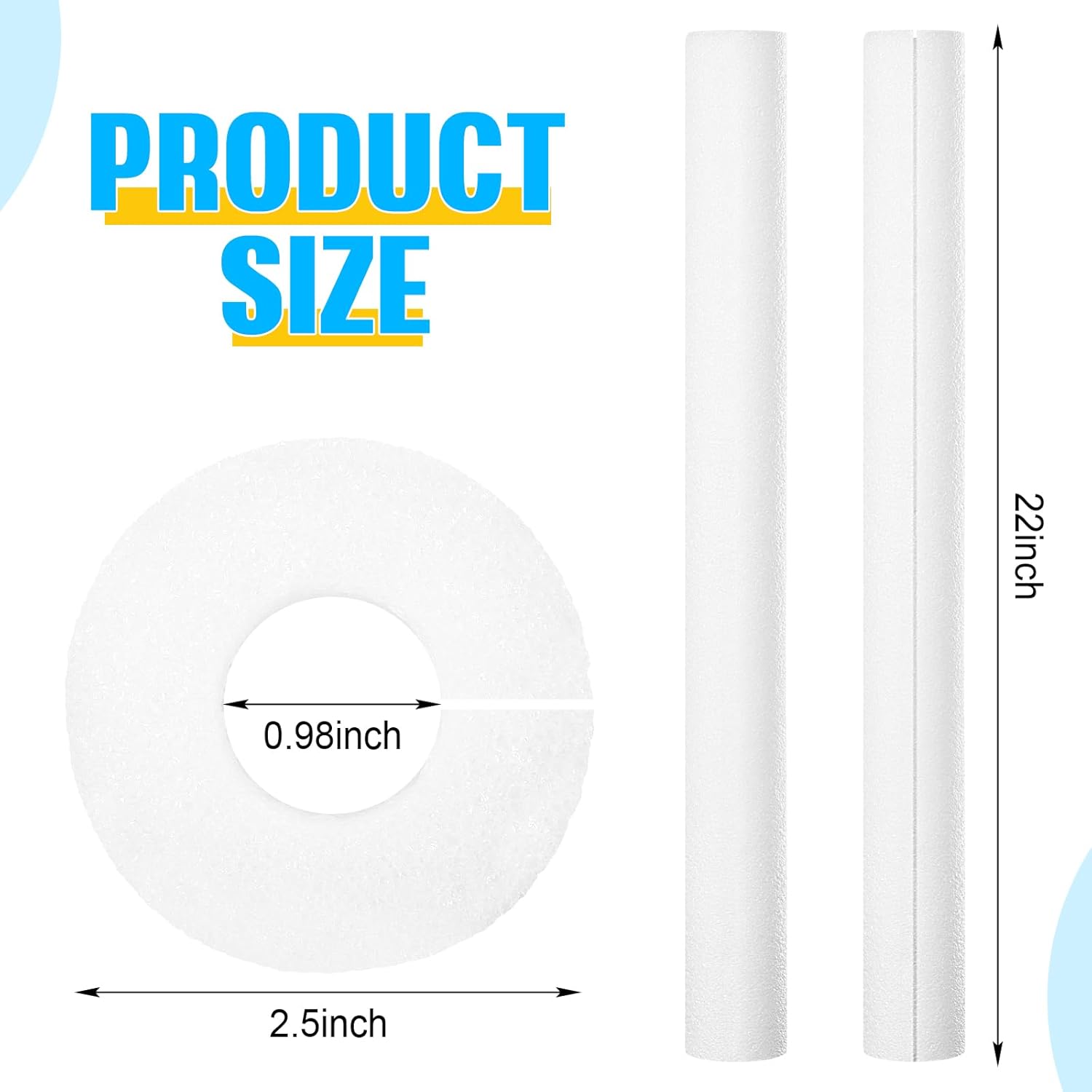 12 Pcs Jumbo Pool Noodles Bulk Foam Noodles Swim Clamp Jumbo Hollow Foam Pre Slit Clamp Protection for Padding Bumper Swimming Floating Craft Projects